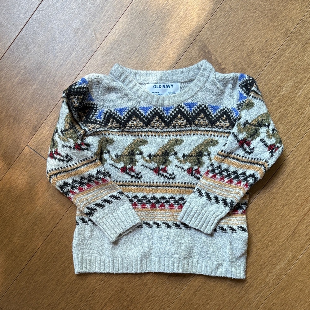 Fair isle style kids winter woolly sweater